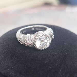 Judith Ripka Sterling Silver Diamonique Solitaire Ring – Size 6 – Vintage QVC